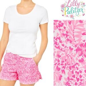 LILLY PULITZER NWT Ocean View Short Pink Shandy Invest A Gator Size Large